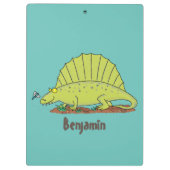 Cute green dimetrodon cartoon illustration klembord (Achterkant)