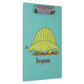 Cute green dimetrodon cartoon illustration klembord (Rechts)