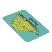 Cute green dimetrodon cartoon illustration magneet (Rechterzijde)