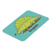Cute green dimetrodon cartoon illustration magneet (Linkerzijde)