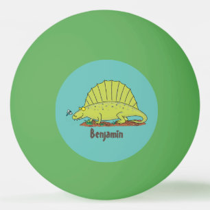 Cute green dimetrodon cartoon illustration pingpongbal