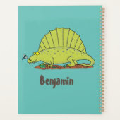 Cute green dimetrodon cartoon illustration planner (Achterkant)