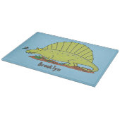 Cute green dimetrodon cartoon illustration snijplank (Hoek)