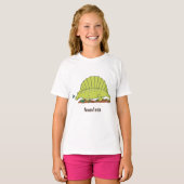 Cute green dimetrodon cartoon illustration t-shirt (Voorkant volledig)