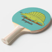 Cute green dimetrodon cartoon illustration tafeltennisbatje (Voorkant Gekanteld)