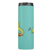 Cute green dimetrodon cartoon illustration thermosbeker (Achterkant)