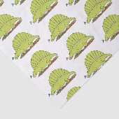 Cute green dimetrodon cartoon illustration tissuepapier (Detail)