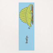 Cute green dimetrodon cartoon illustration yogamat (Voorkant)