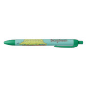 Cute green dimetrodon cartoon illustration zwarte inkt pen (Bodem)