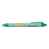 Cute green dimetrodon cartoon illustration zwarte inkt pen (Bovenkant)