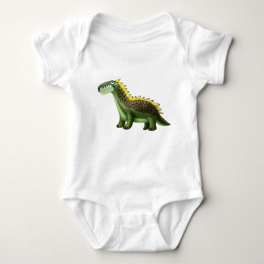 Cute Green Dinosaur Baby Bodysuit - Adorable Dino  (Voorkant)