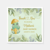 Cute Green Dinosaur Boys Baby shower Servet (Voorkant)