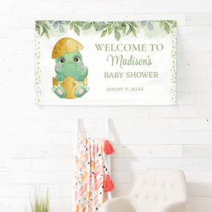 Cute Green Dinosaur Boys Baby shower Spandoek
