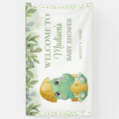 Cute Green Dinosaur Boys Baby shower Spandoek (Verticaal)