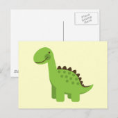 Cute Green Dinosaur Briefkaart (Voorkant / Achterkant)