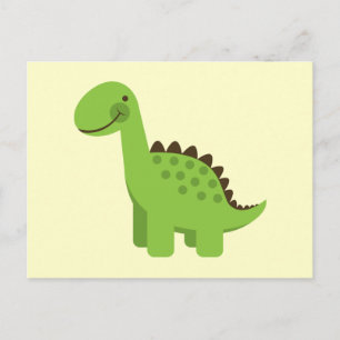Cute Green Dinosaur Briefkaart