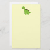 Cute Green Dinosaur Briefpapier (Voorkant / Achterkant)