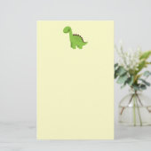 Cute Green Dinosaur Briefpapier (Staand voorkant)