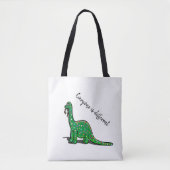 Cute Green Dinosaur Canvas tas (Voorkant)