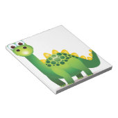 Cute green dinosaur cartoon notitieblok (Schuin)