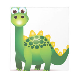 Cute green dinosaur cartoon notitieblok
