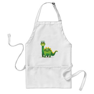 Cute green dinosaur cartoon standaard schort