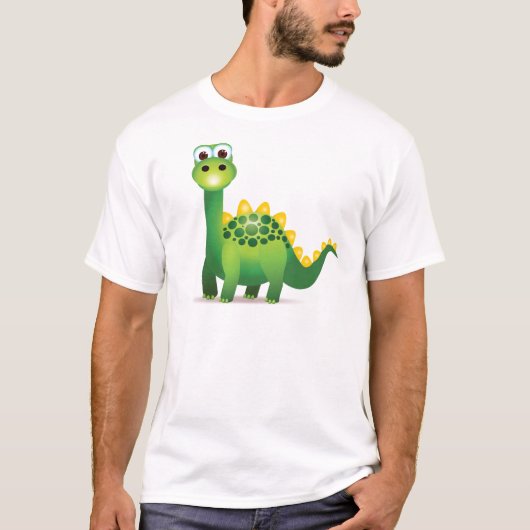 Cute green dinosaur cartoon t-shirt (Voorkant)