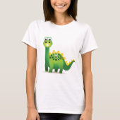 Cute green dinosaur cartoon t-shirt (Voorkant)