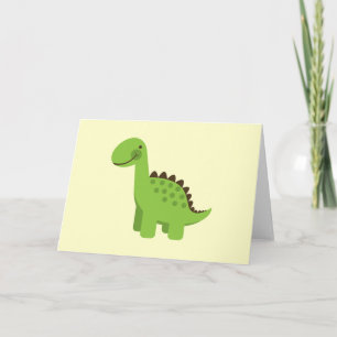 Cute Green Dinosaur Kaart