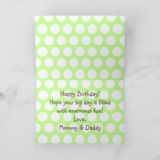 Cute Green Dinosaur Kaart (Binnen)