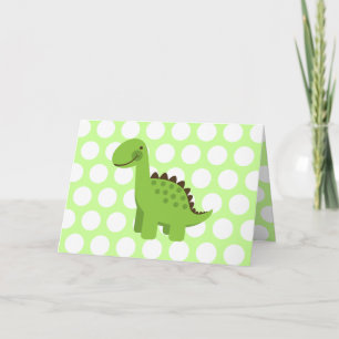 Cute Green Dinosaur Kaart