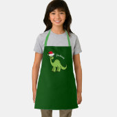 Cute Green Dinosaur Kinder kerstmonogram Apron Schort (Insitu)
