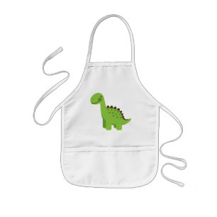 Cute Green Dinosaur Kinder Schort