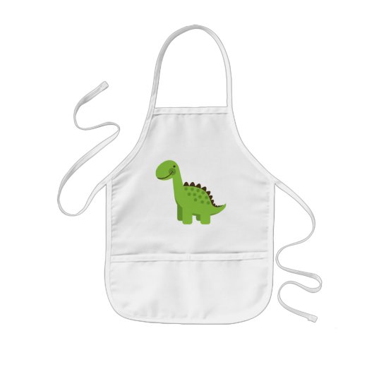Cute Green Dinosaur Kinder Schort (Voorkant)