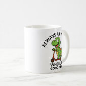 Cute Green Dinosaur Koffiemok (Voorkant rechts)