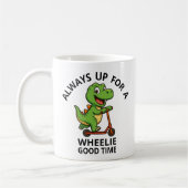 Cute Green Dinosaur Koffiemok (Links)