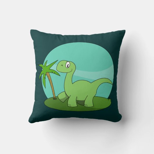 Cute Green Dinosaur Kussen (Achterkant)