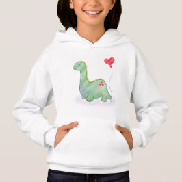 Cute Green Dinosaur met hartballon |