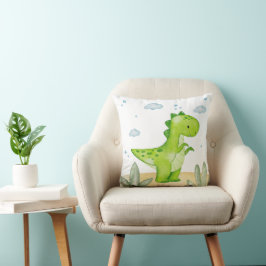 Cute Green Dinosaur Nursery Throw Pillow Baby Boy Kussen