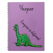 Cute Green Dinosaur Paars Notitieboek (Voorkant)