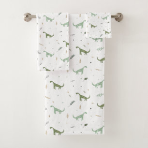 Cute Green Dinosaur Pattern Bad Handdoek