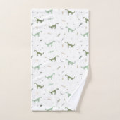 Cute Green Dinosaur Pattern Bad Handdoek (Handdoek)
