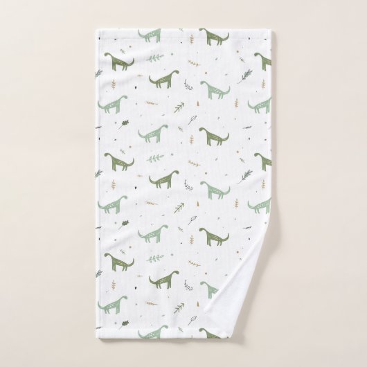 Cute Green Dinosaur Pattern Bad Handdoek (Handdoek)