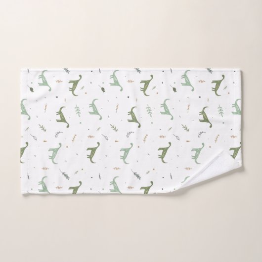 Cute Green Dinosaur Pattern Bad Handdoek (Handdoek)