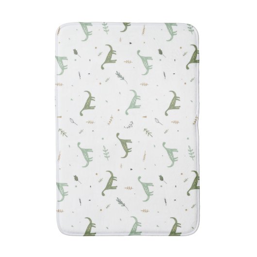 Cute Green Dinosaur Pattern Badmat (Voorkant Verticaal)