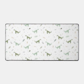 Cute Green Dinosaur Pattern Bureaumat (Voorkant)