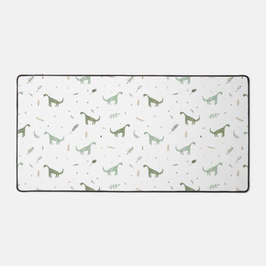 Cute Green Dinosaur Pattern Bureaumat (Voorkant)