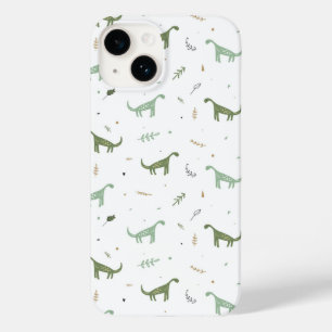 Cute Green Dinosaur Pattern Case-Mate iPhone 14 Hoesje