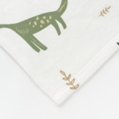 Cute Green Dinosaur Pattern Fleece Deken (Hoek)
