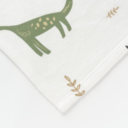 Cute Green Dinosaur Pattern Fleece Deken (Hoek)